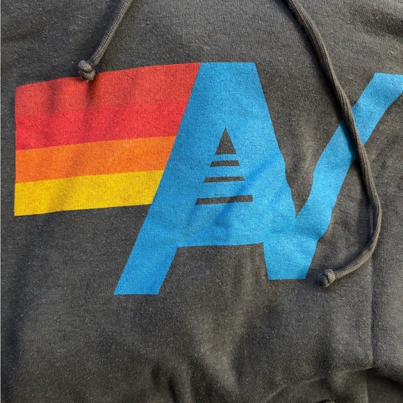 Aviator Nation Unisex Logo Pullover Relaxed Hoodie -- Heather Grey Size L - Picture 6 of 9